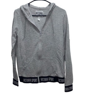 NWOT Victorias Secret sport zip up gray sweatshirt hooded size small